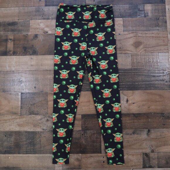 Star Wars Baby Yoda Grogu Black Womans One Size Leggings Sick Germs Mask - Picture 1 of 7